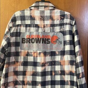 Goodfellow & Co Button Down Shirt with Distressed Plaid. Cleveland Browns.